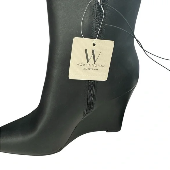 NWT Worthington Black Padley Wedged Heel Boot Size: 8 - Picture 3 of 7